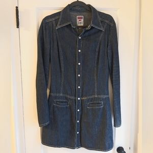 Vintage Diesel Long Denim Shirt Jacket